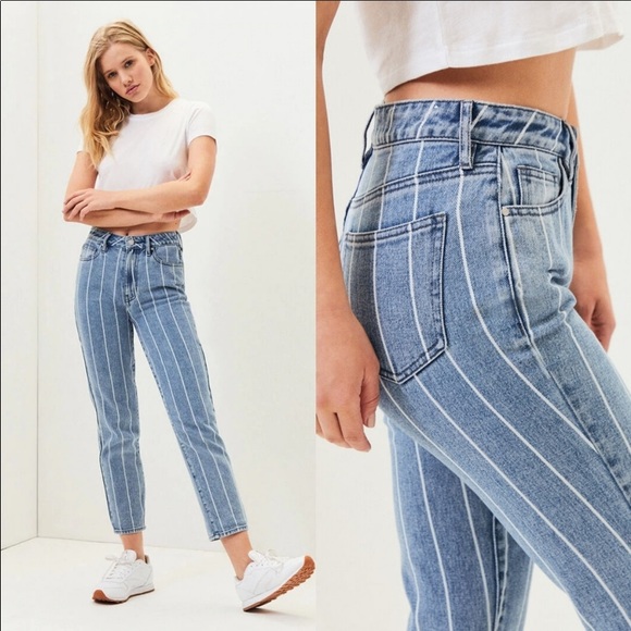 PacSun Denim - PacSun Los Angeles “Mom Jeans” Striped Size 24